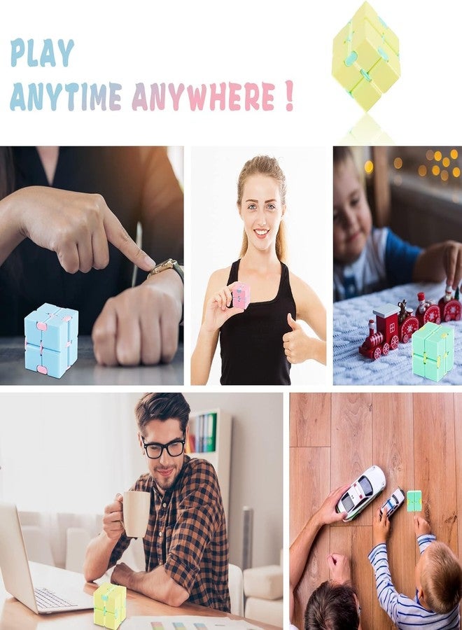 لعبة CountryLink Infinity Cube Fidget (عبوة من قطعتين) | مكعب صغير لتخفيف التوتر والقلق وتحسين التركيز | لعبة حسية بحجم الجيب لليدين | لون أزرق وأخضر - Image 4